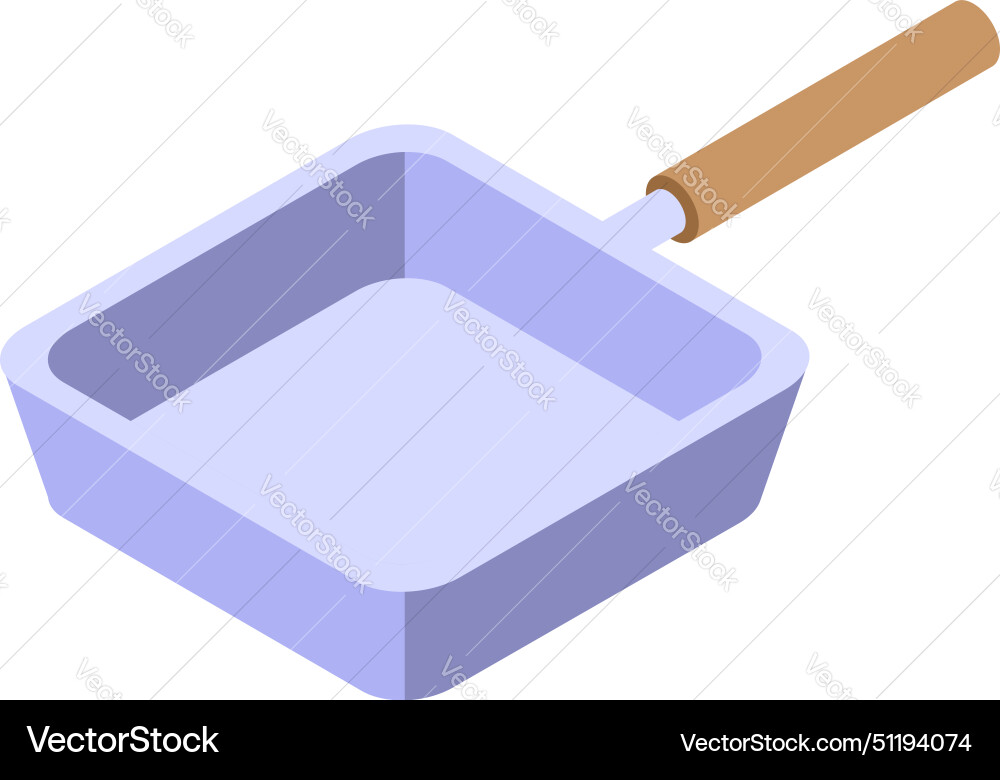 White color frying pan icon isometric pot vector image