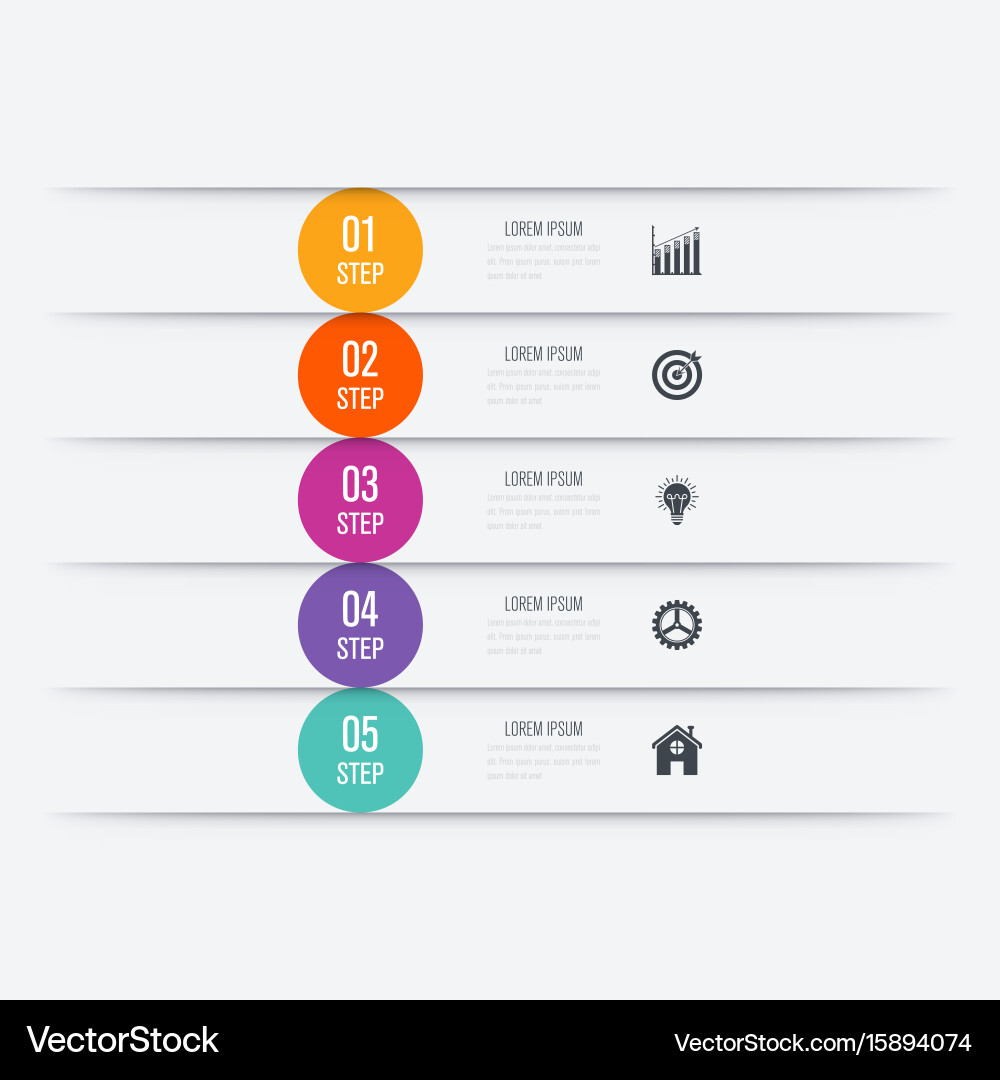 Workflow Diagram Template with Circles vector image