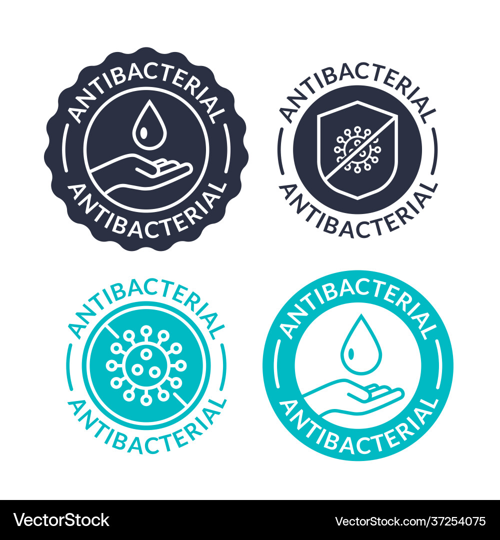 Antibacterial soap logo antiseptic bacteria clean Antibacterial soap logo antiseptic bacteria clean vector image