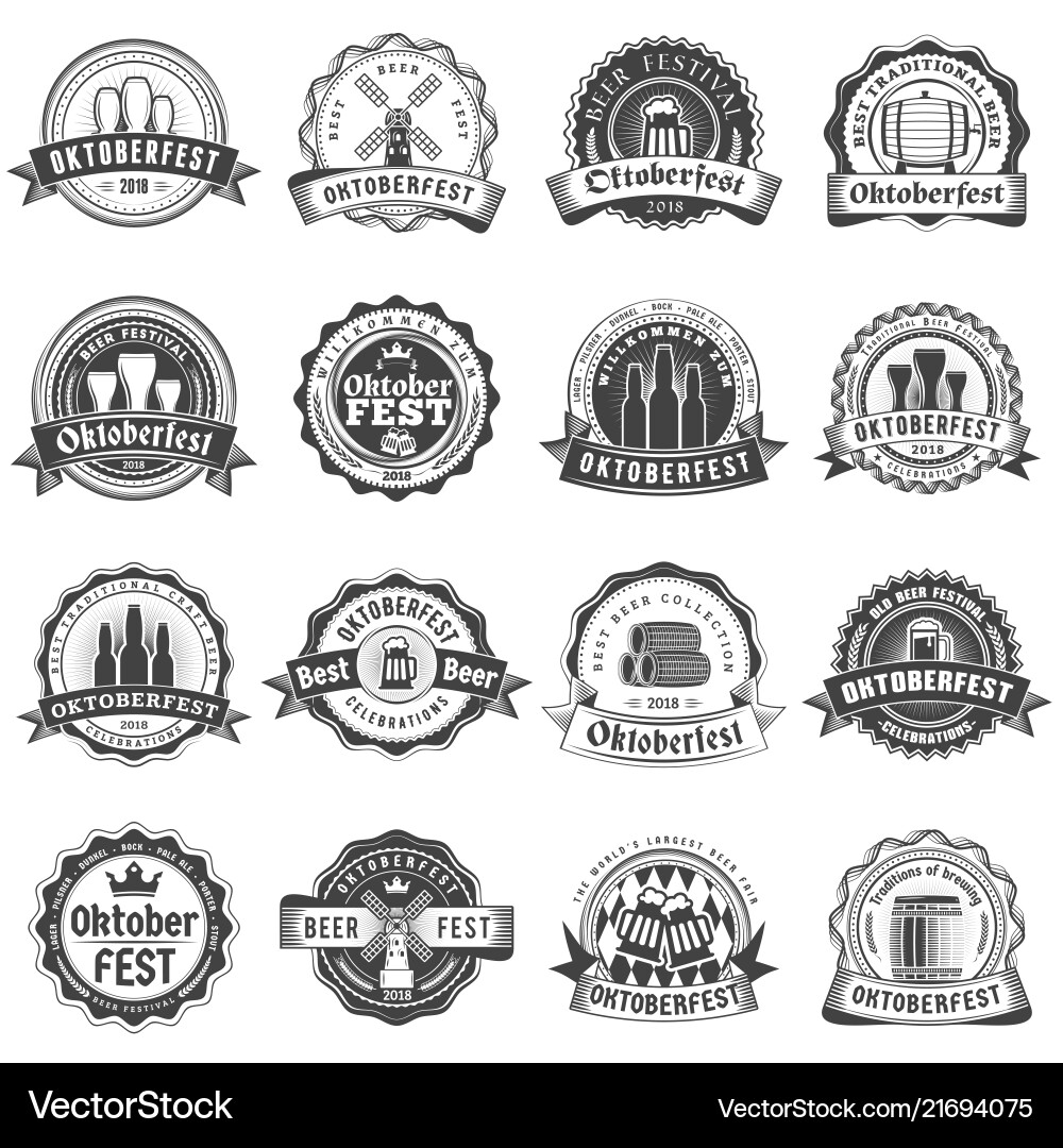 Beer festival oktoberfest celebrations set Beer festival oktoberfest celebrations set vector image