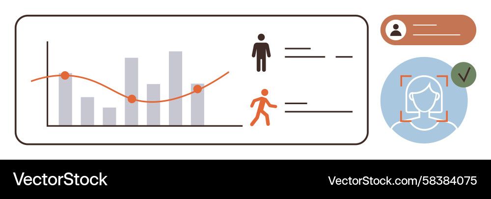 Biometric Data Analytics & User Profiling Vector Image