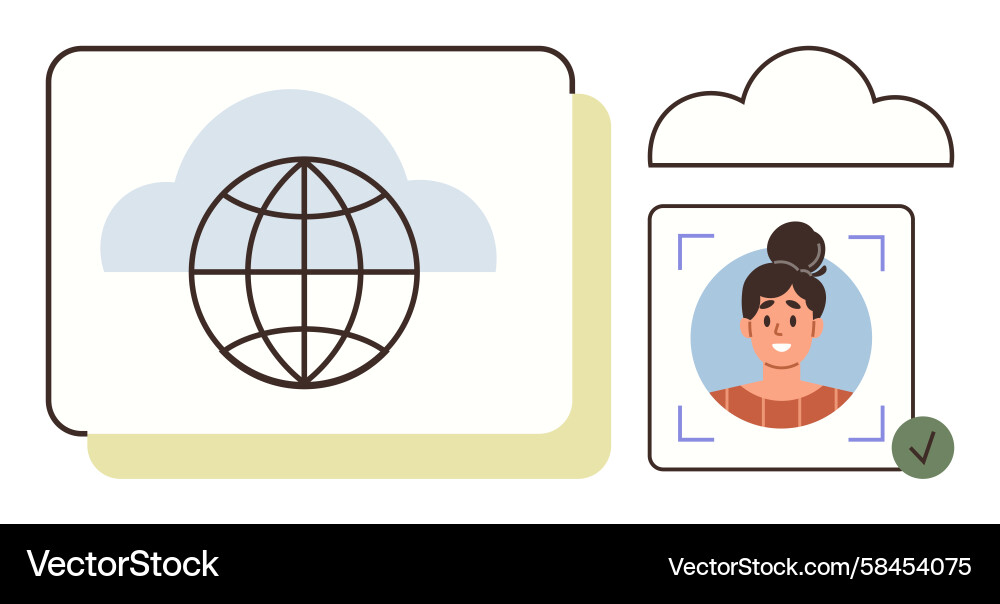 Cloud-Based Identity Verification Vector Image