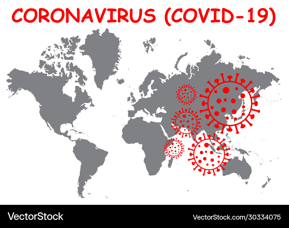 Coronavirus covid19-19 world map Coronavirus covid19-19 world map vector image