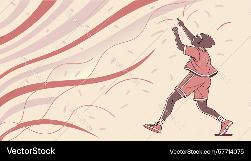 Energetic figure leaping with dynamic colorful Vector Image