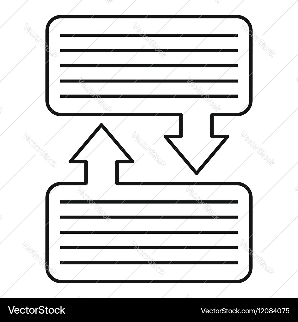 Infographic blocks with arrows icon outline style vector image