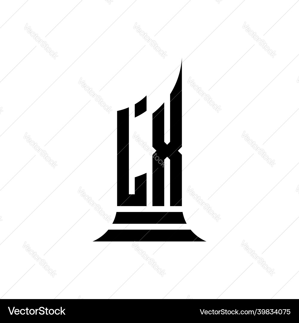 Lx logo monogram building shape style Lx logo monogram building shape style Vector Image
