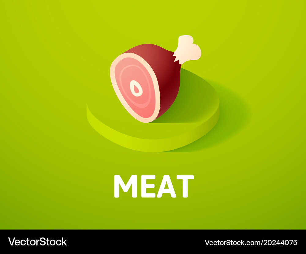 Meat isometric icon isolated on color background Vector Image