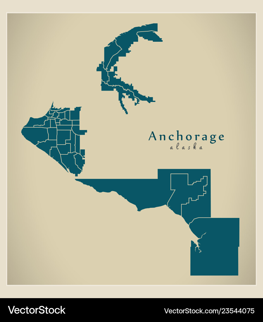 Modern city map - anchorage alaska Modern city map - anchorage alaska vector image