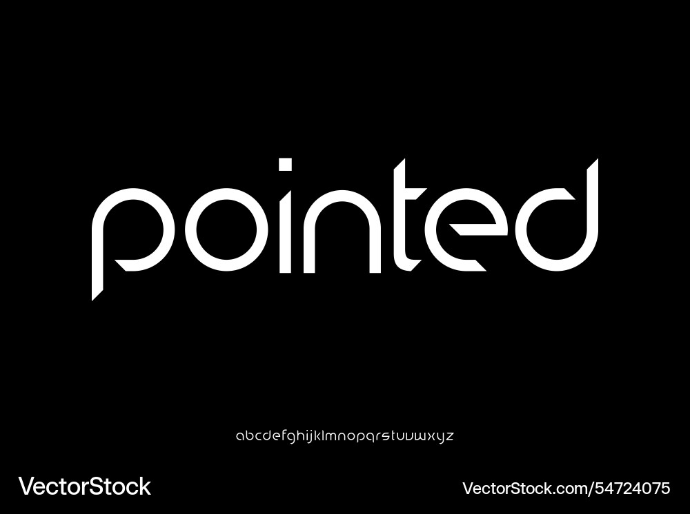 Modern pointed sans serif alphabet display font Modern pointed sans serif alphabet display font Vector Image