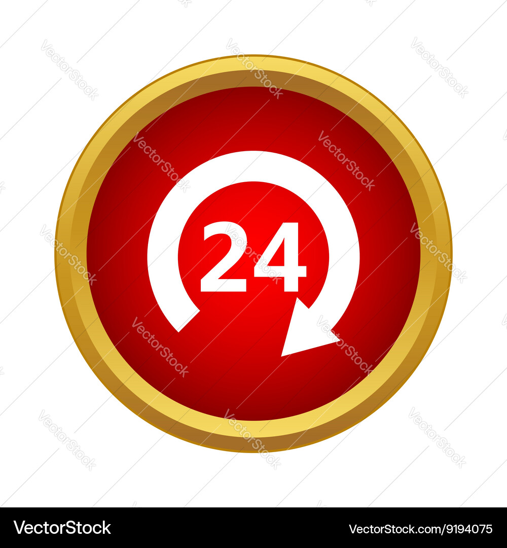 Open 24 hours icon simple style Vector Image