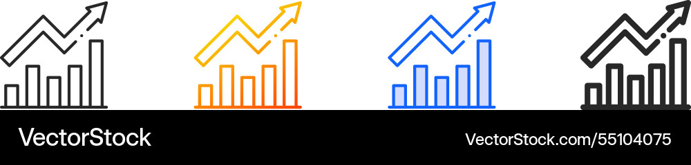 Progress iconthin linear gradient blue stroke Progress iconthin linear gradient blue stroke vector image
