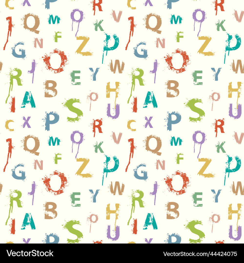 Seamless pattern with alphabet letters in form Seamless pattern with alphabet letters in form vector image