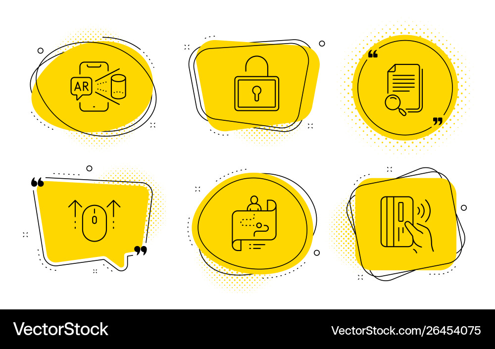 Search file journey path and swipe up icons set Search file journey path and swipe up icons set vector image