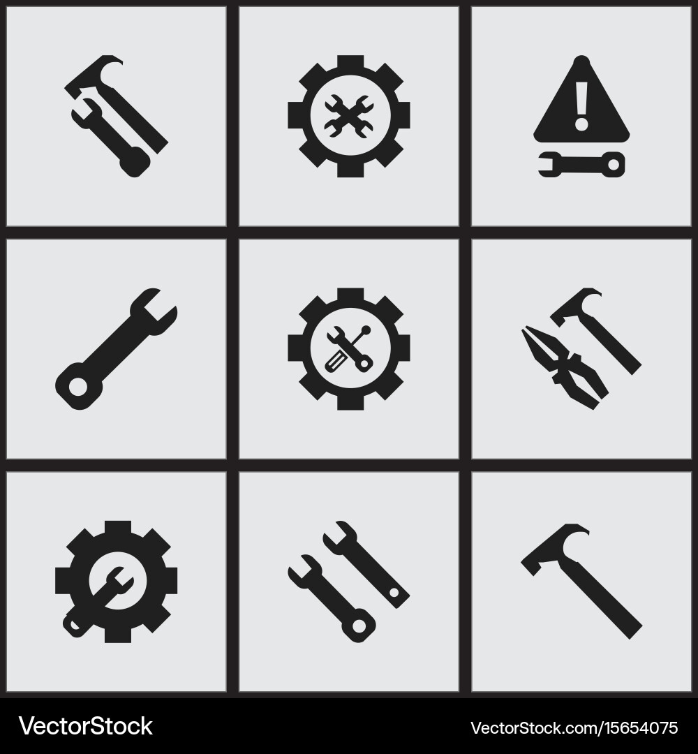 Set of 9 editable service icons includes symbols Vector Image