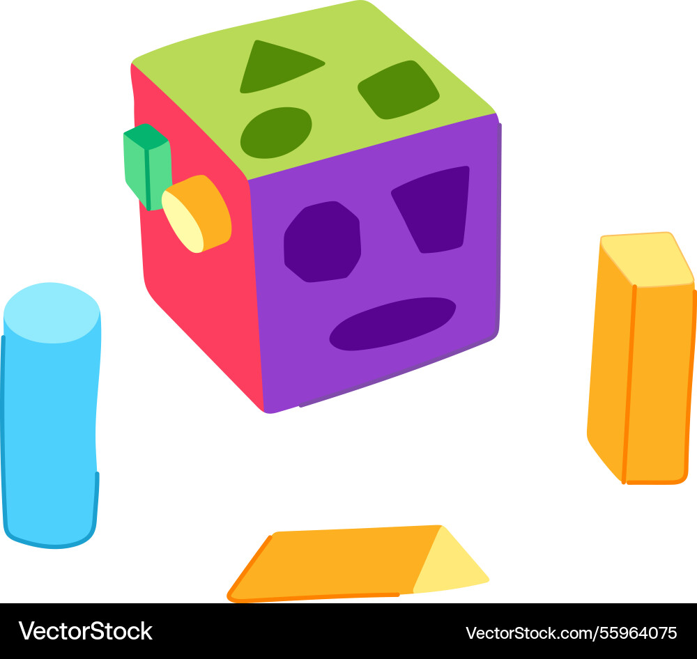 Sorting stacking toy cartoon Sorting stacking toy cartoon vector image