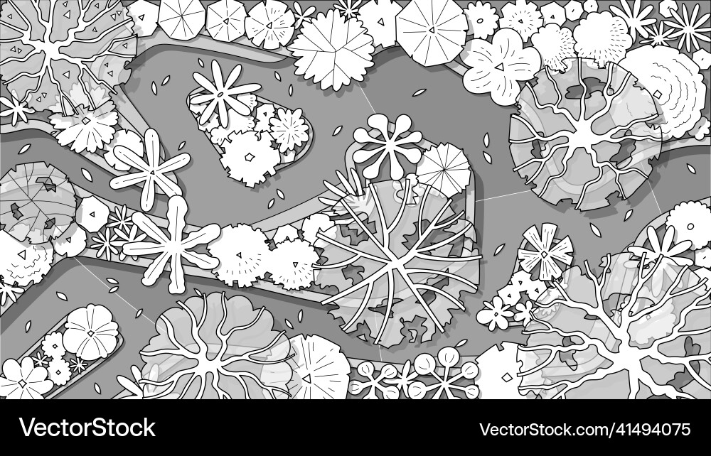 Top view tree set for landscape design Vector Image