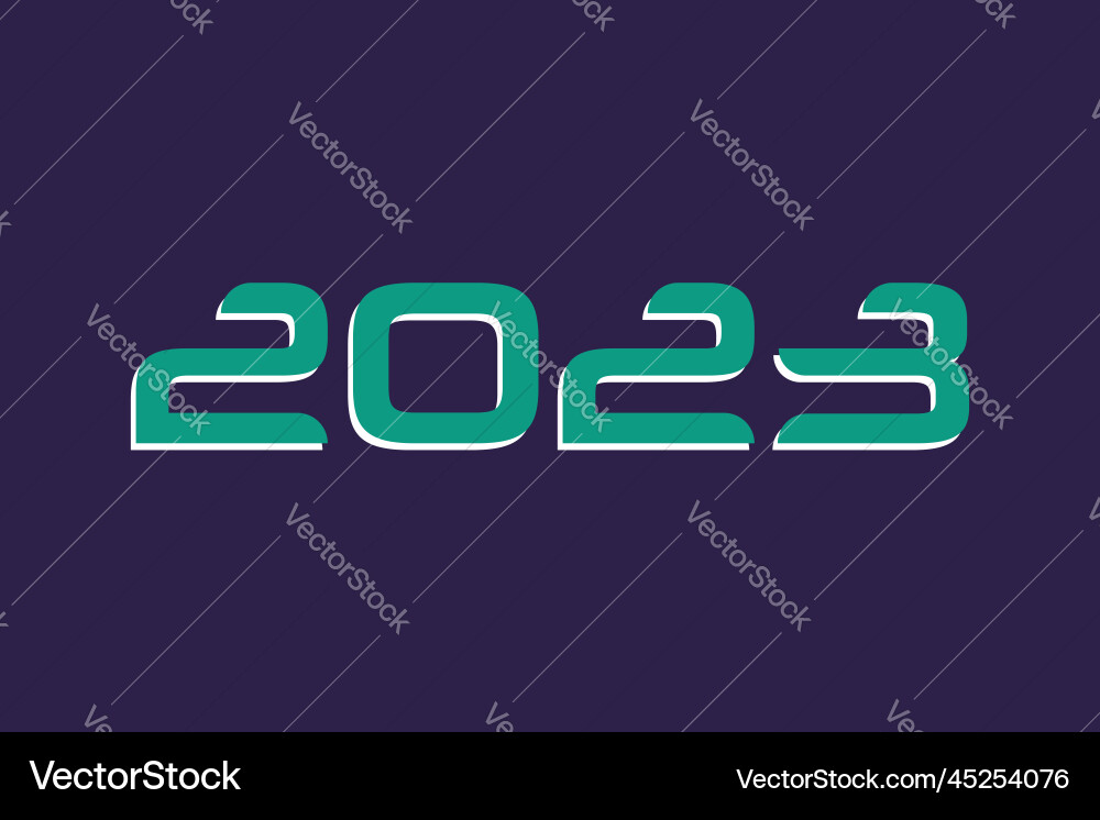 2023 numeric calendar year text typography 2023 numeric calendar year text typography vector image