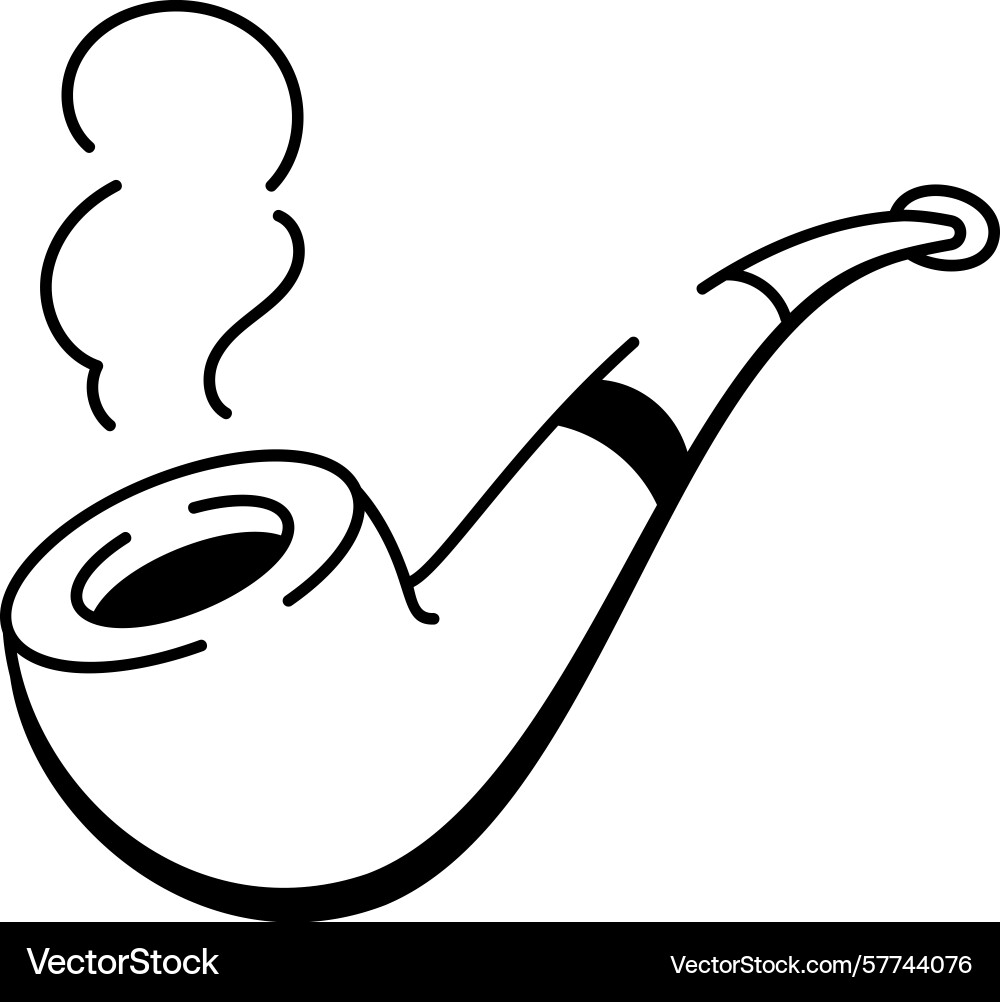 A sketchy style icon showing holmes pipe Vector Image