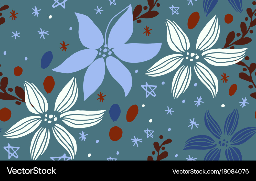 Christmas seamless pattern with fir tree vector image