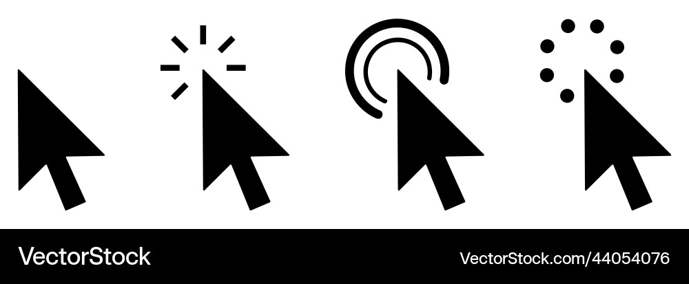 Click icon set pointer arrow icons cursor Click icon set pointer arrow icons cursor vector image