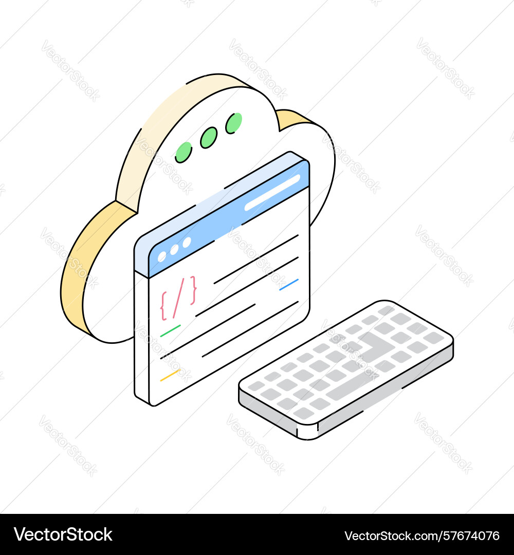 Cloud coding Vector Image