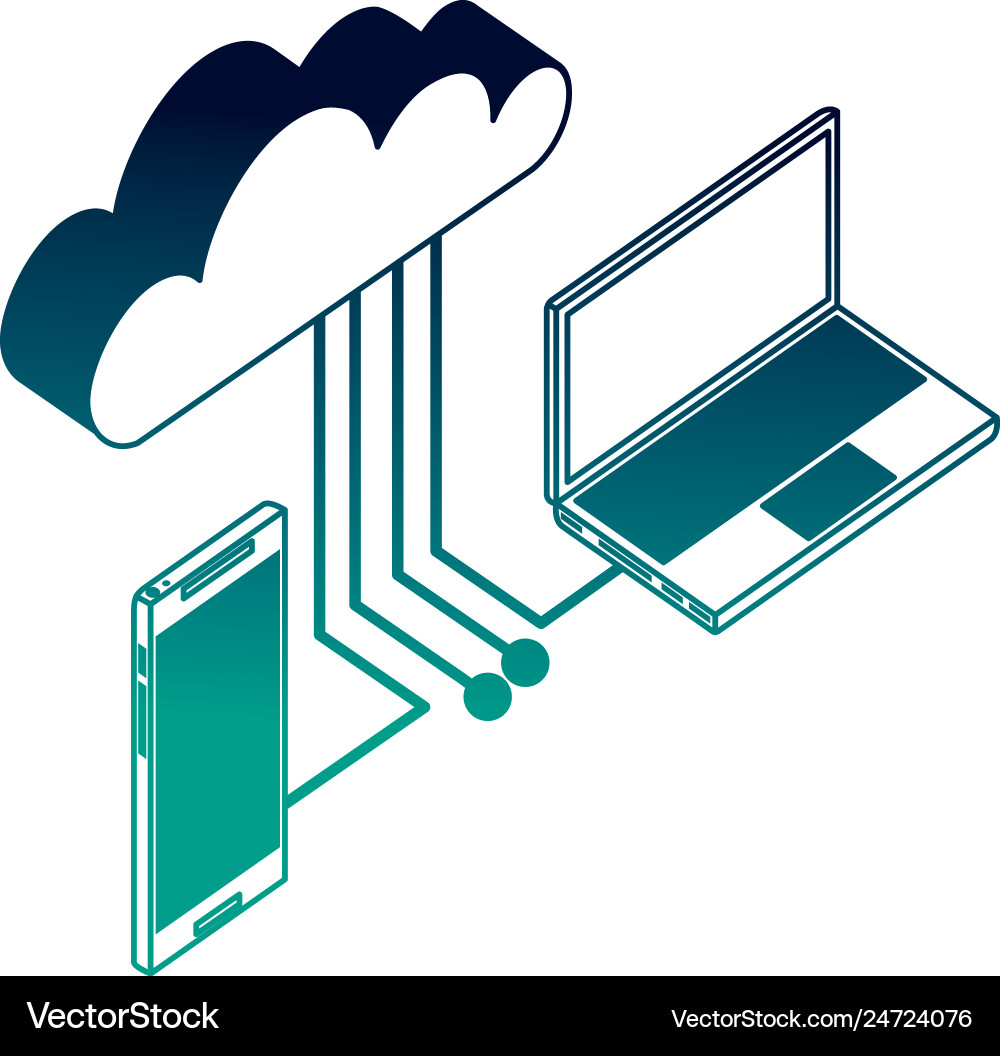 Cloud Computing mit Smartphone und Computer Cloud Computing mit Smartphone und Computer vektorbild