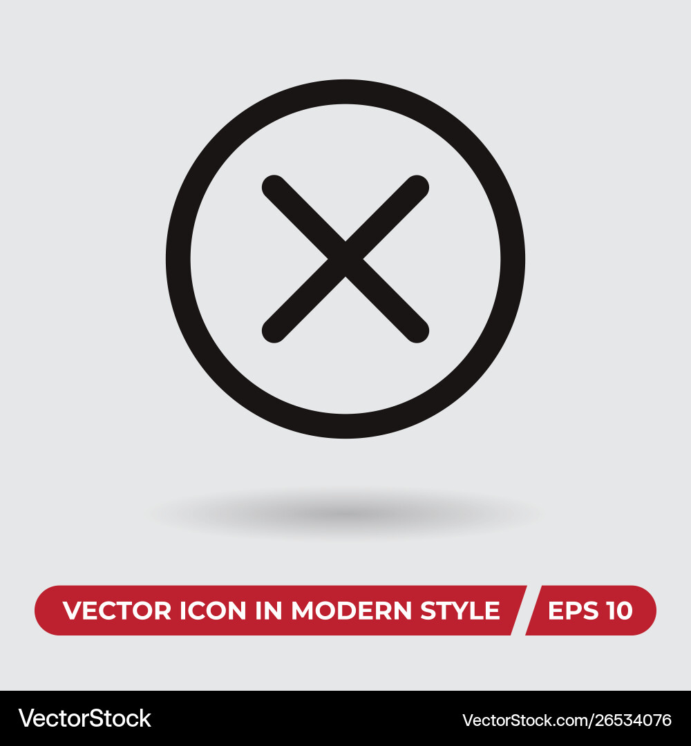 Cross icon in modern style for web site Vector Image