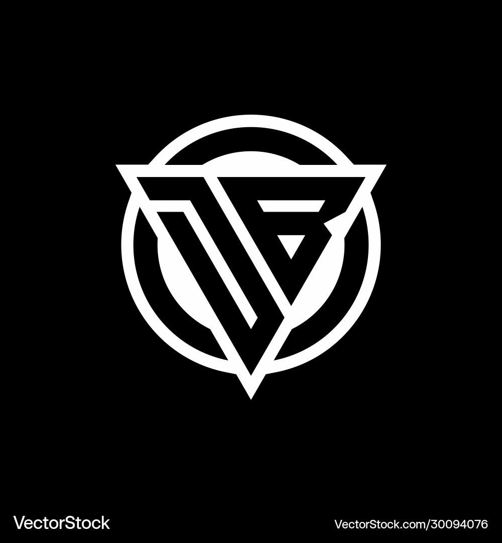 Db logo with negative space triangle shape Db logo with negative space triangle shape vector image