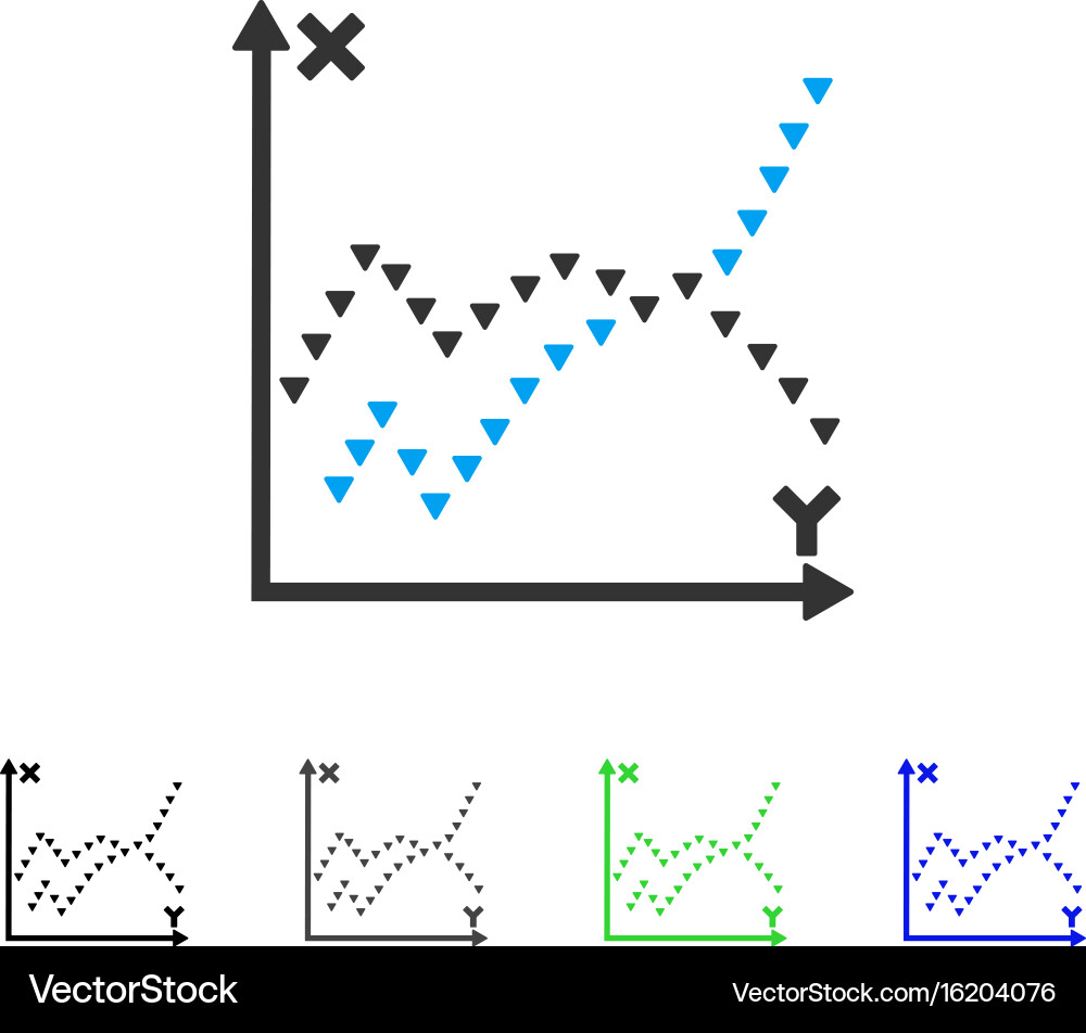 Dotted functions plot flat icon vector image