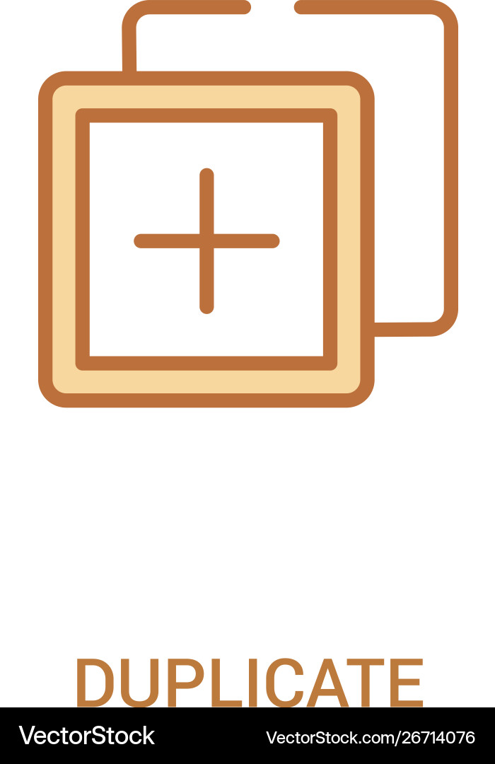 Duplicate concept 2 colored icon simple line Duplicate concept 2 colored icon simple line vector image