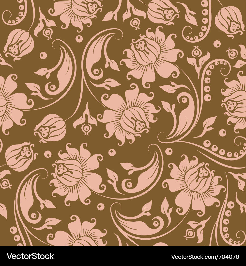 Elegant Floral Scroll Pattern Vector Image