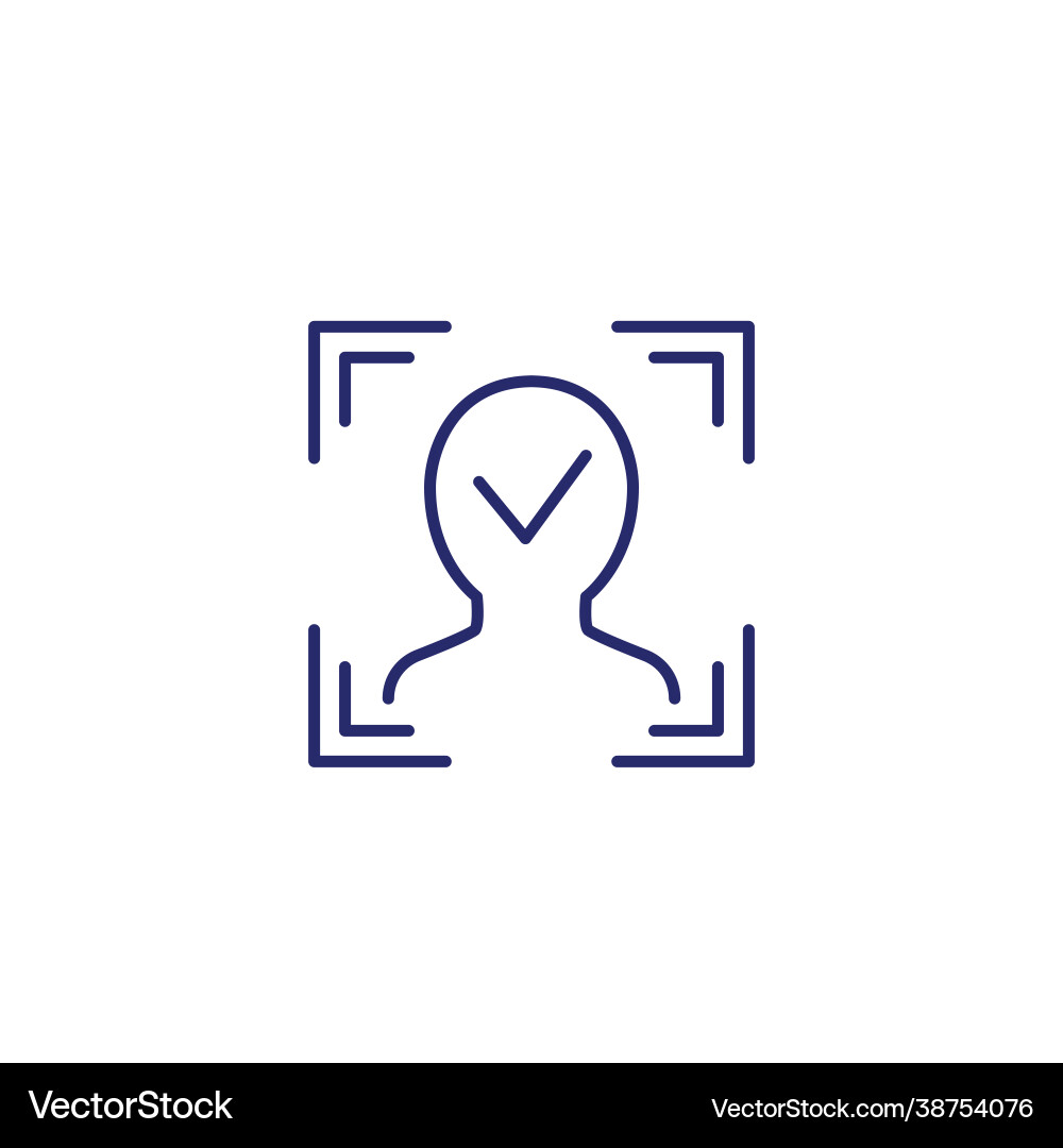 Face recognition and scanning line icon Vector Image
