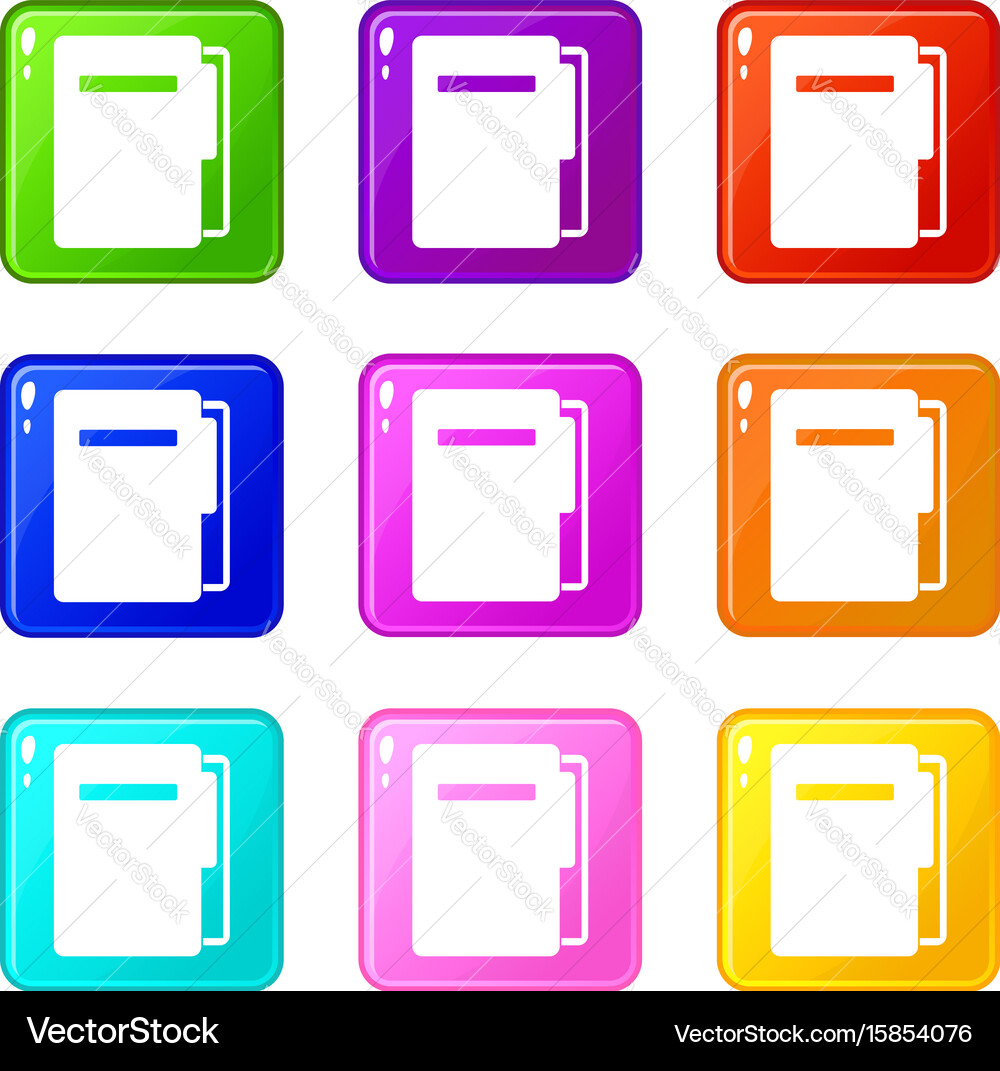 File folder icons 9 set vector image