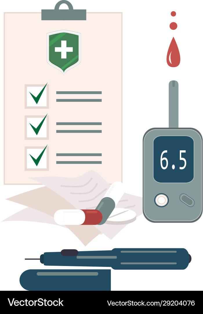 Health insurance attributes and check list Health insurance attributes and check list vector image