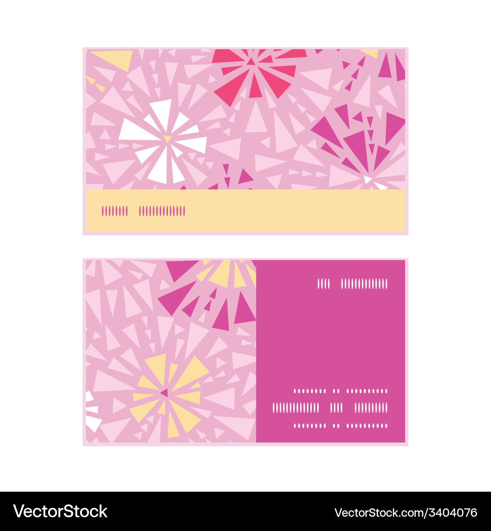 Pink abstract triangles horizontal stripe frame vector image