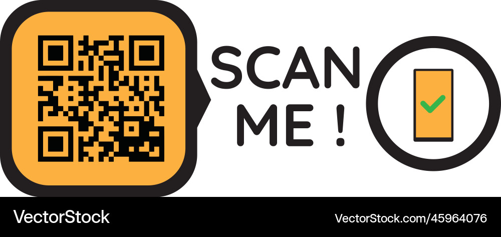 Qr code scan icon set me frame vector image