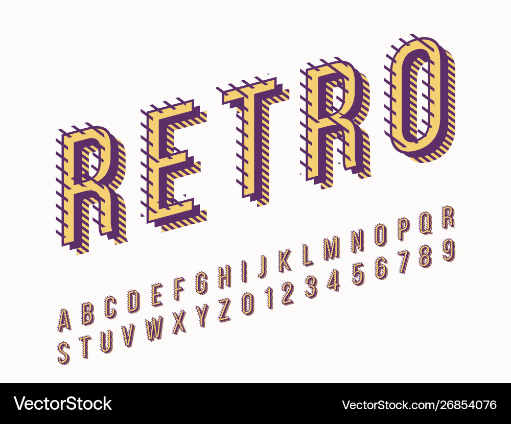 Retro font and alphabet stock Retro font and alphabet stock vector image