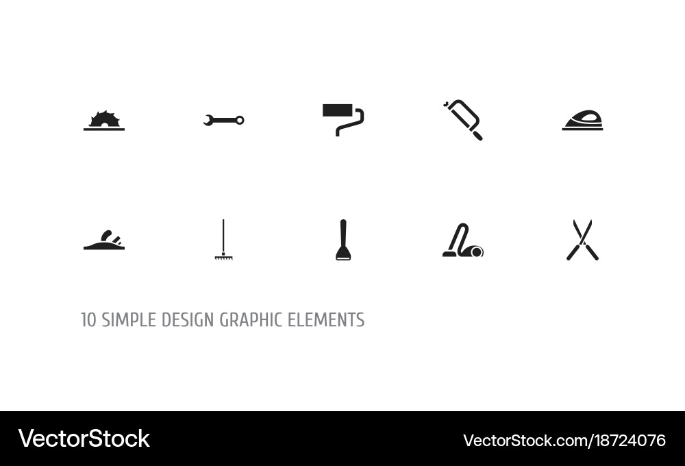 Set of 10 editable tools icons includes symbols vector image