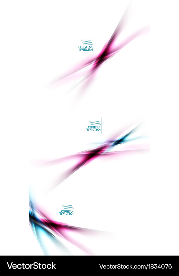 Set of blurred color shadow lines design elements vector image