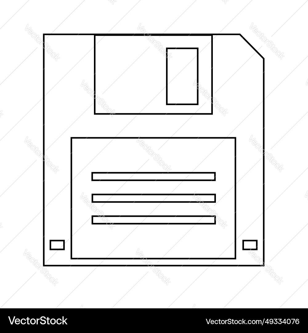 Simple of floppy disk personal computer component Simple of floppy disk personal computer component vector image