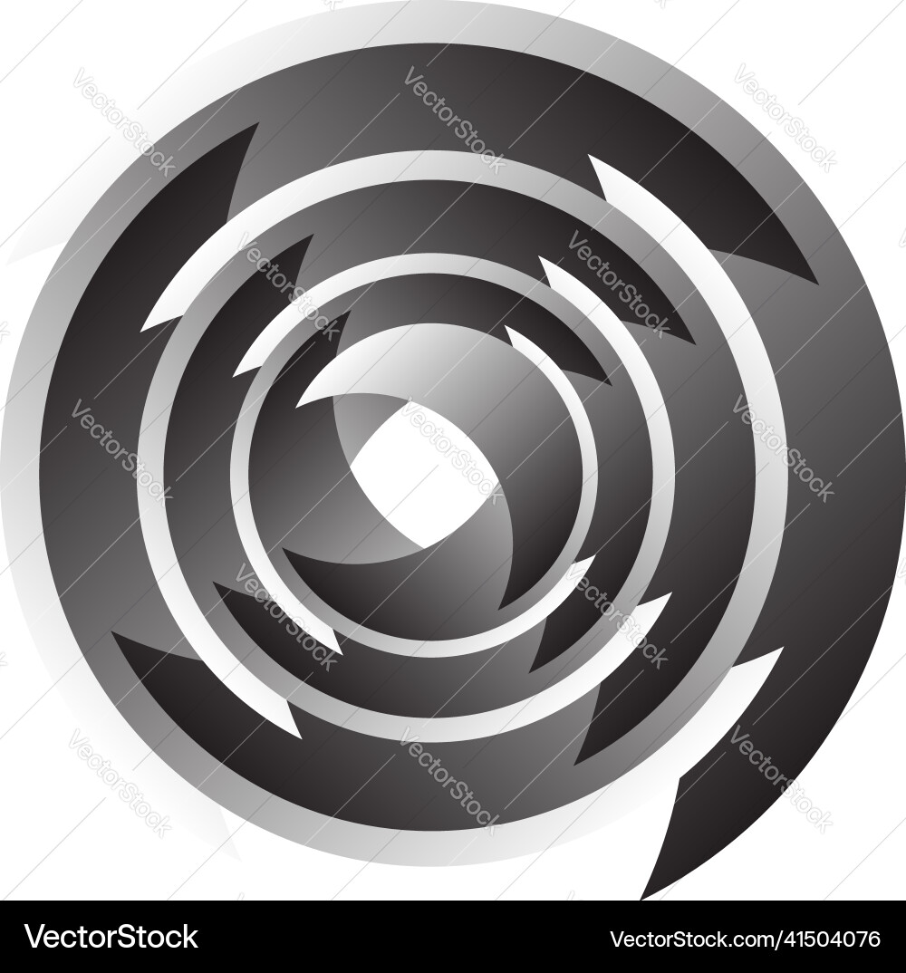 Spiral swirl twirl rotating segmented circle vector image