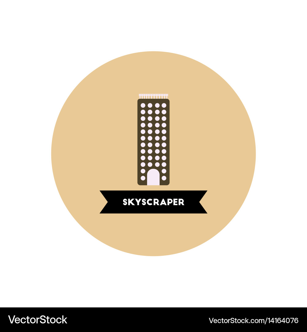 Stylish icon in color circle building skyscraper Vector Image
