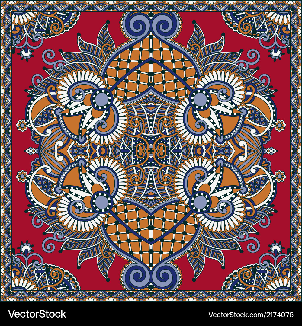 Traditional ornamental floral paisley bandanna Vector Image