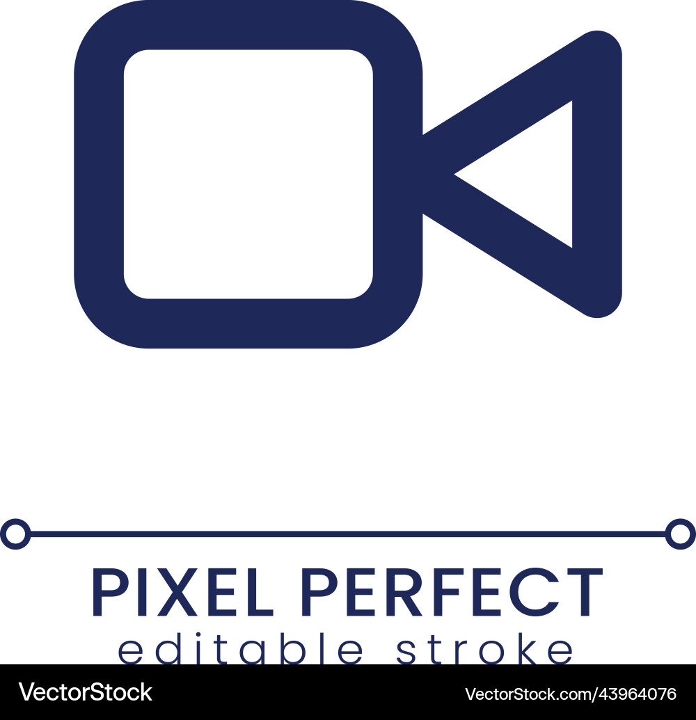 Video call pixel perfect linear ui icon Video call pixel perfect linear ui icon vector image