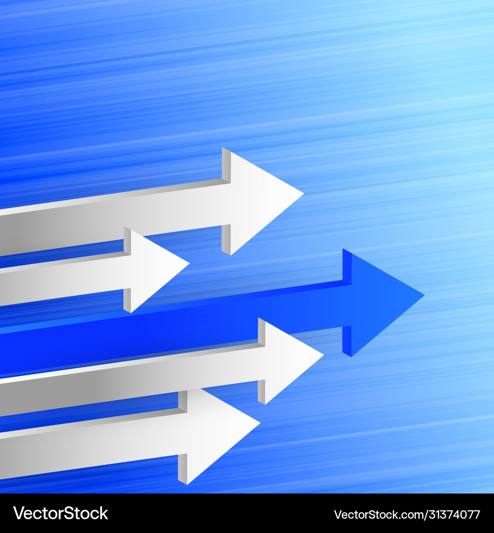 3d leading arrow in forward direction background 3d leading arrow in forward direction background vector image
