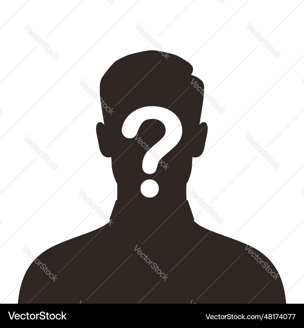 Anonymous Man with Question Mark Vector Image