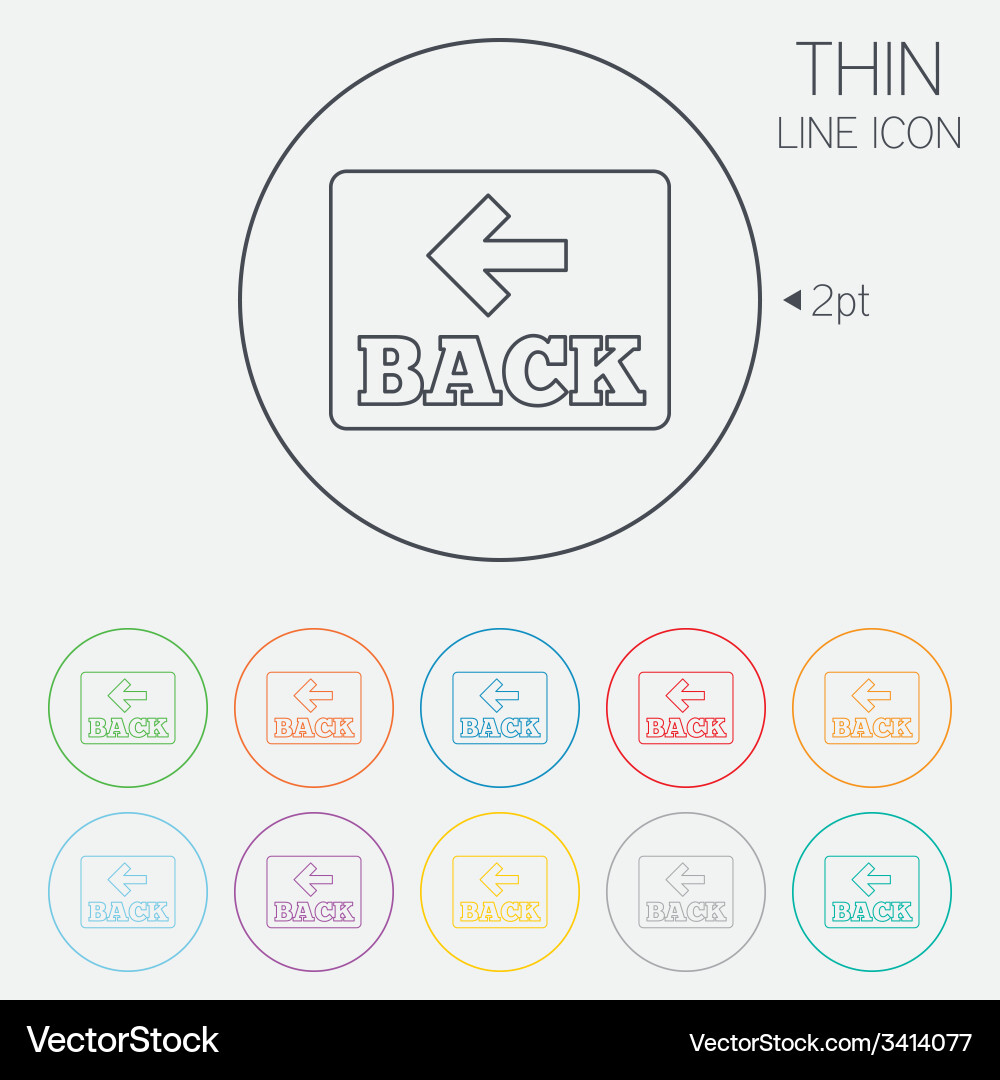 Arrow sign icon back button navigation symbol Vector Image