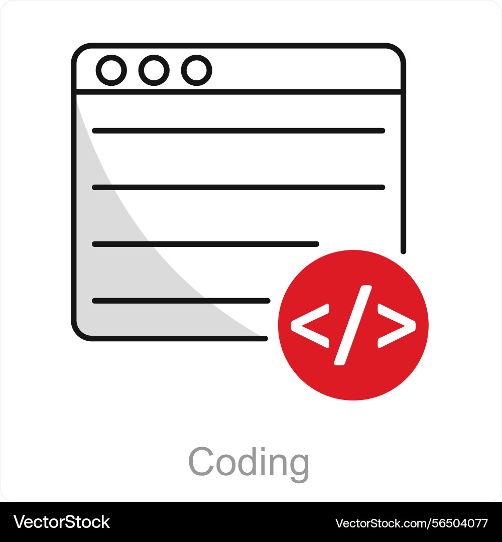 Coding icon concept vector image
