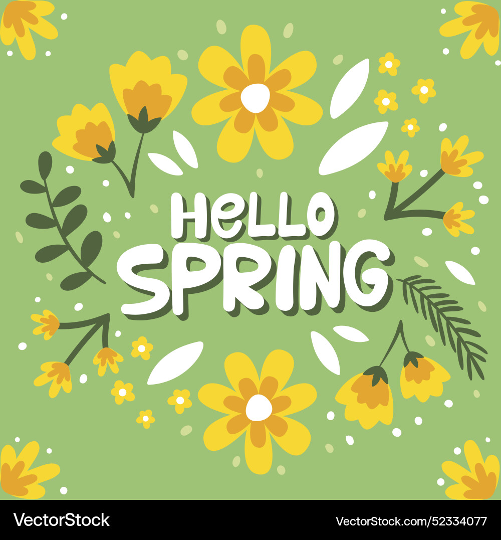 Colorful hello spring Vector Image