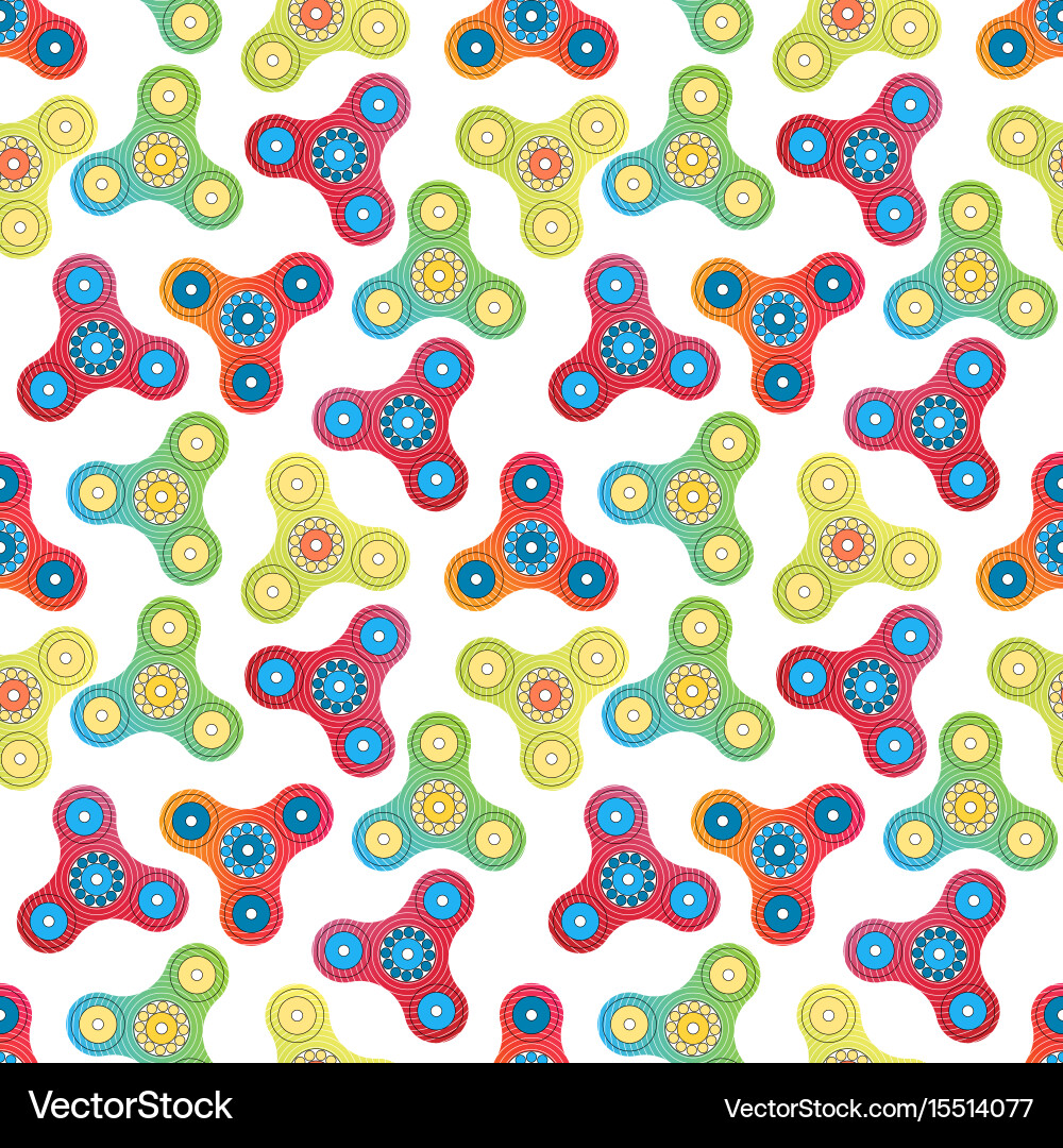 Fidget spinner toy seamless pattern Vector Image